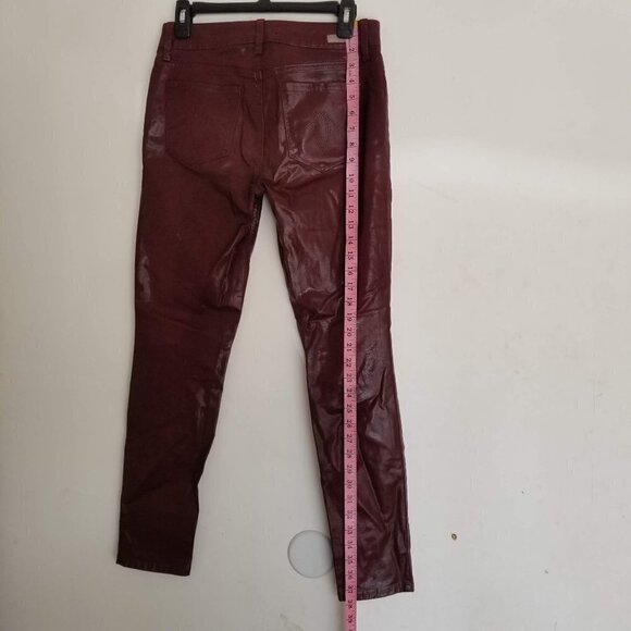 Level 99 Liza Coated Skinny Jeans Vixen Wine Sz 28 - Picture 9 of 12